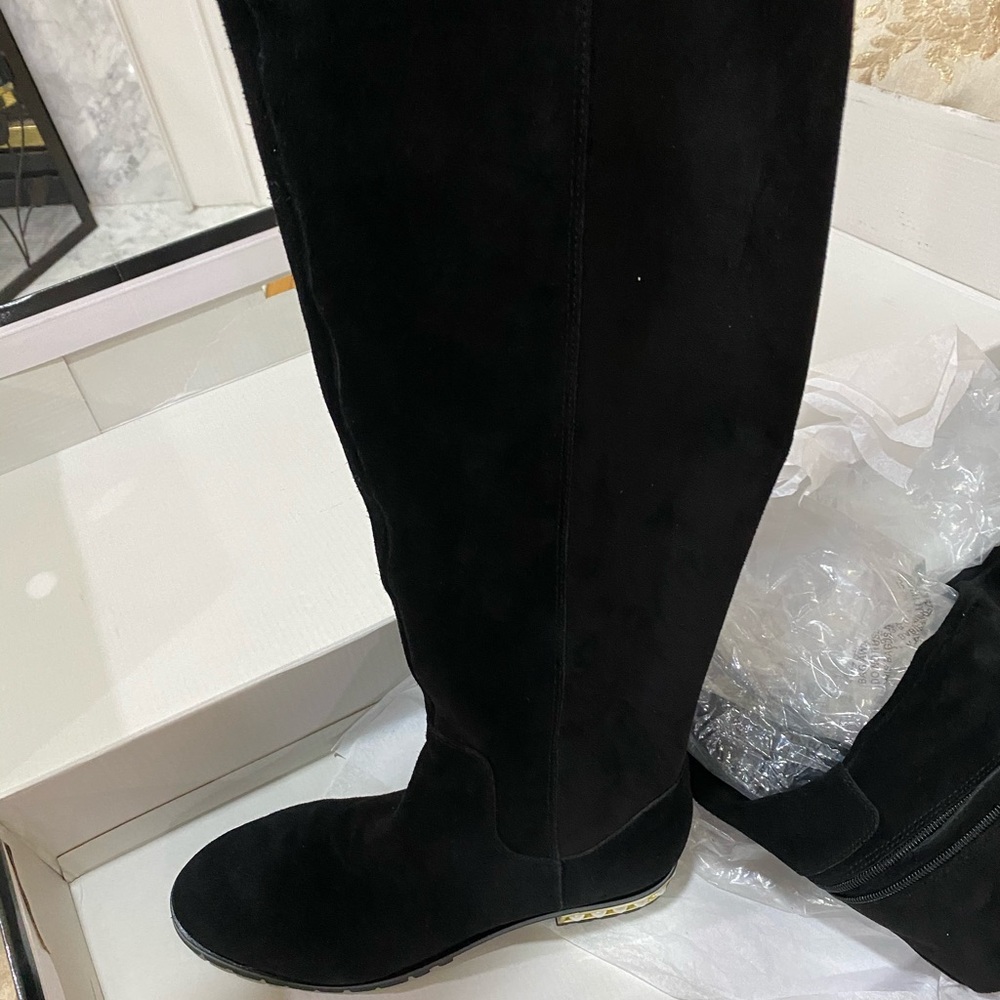 Karl Lagerfeld knee high suede boots